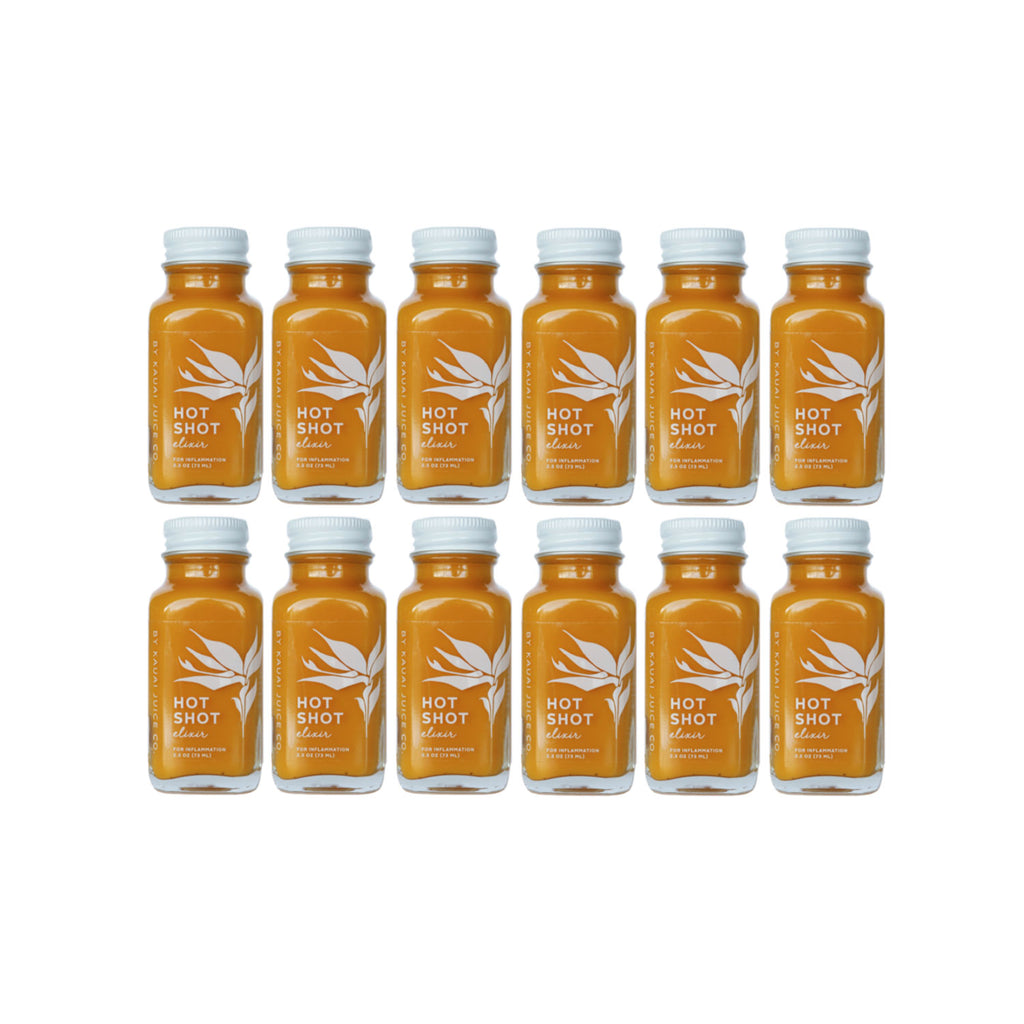 12 bottles of yellow hot shot elixirs