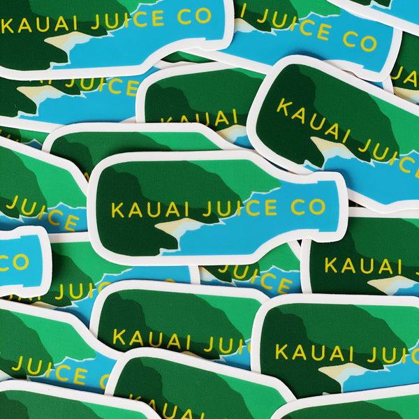 Stack of Kauai Juice Co Bottle stickers