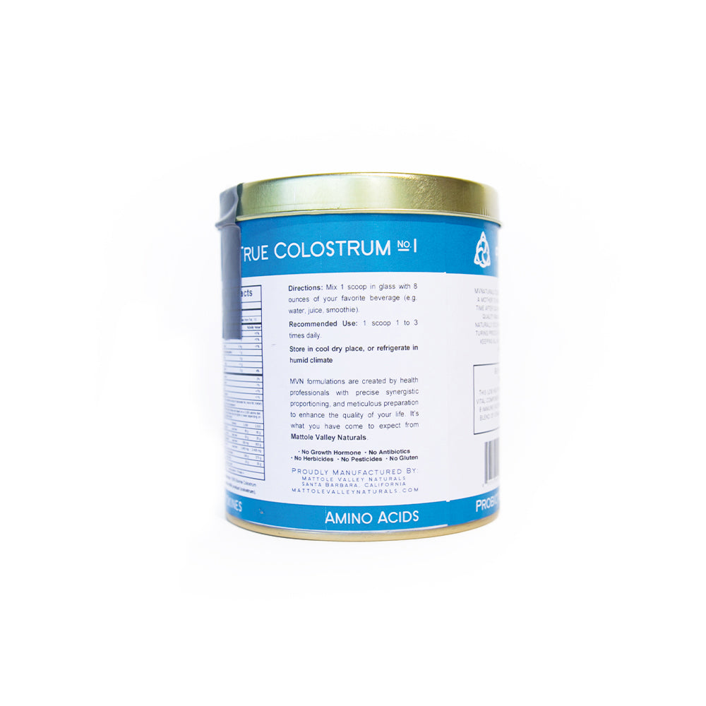 back of True Colostrum can