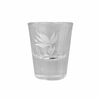 1oz clear shot glass with bird of paradise