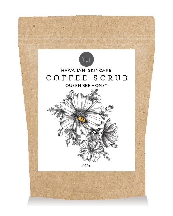 kraft paper bag of Ili Hawaiian Coffee Scrub in Queen Bee Honey
