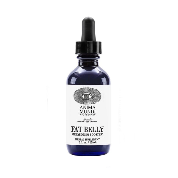 2 oz dropper bottle of Anima Mundi fat belly metabolism booster herbal supplement