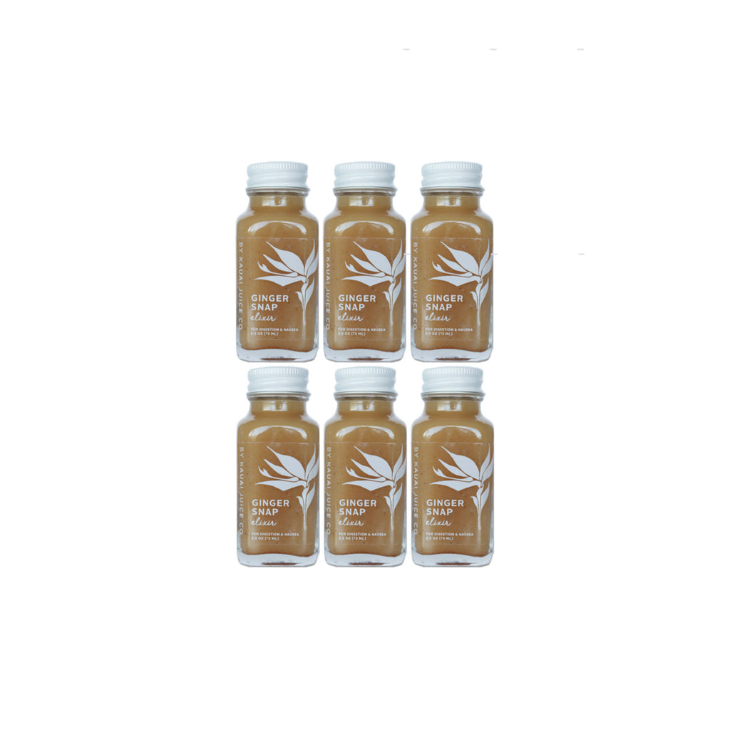 6 bottles of kauai juice co ginger snap elixir