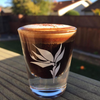 1 oz shot glass  with bird of paradise